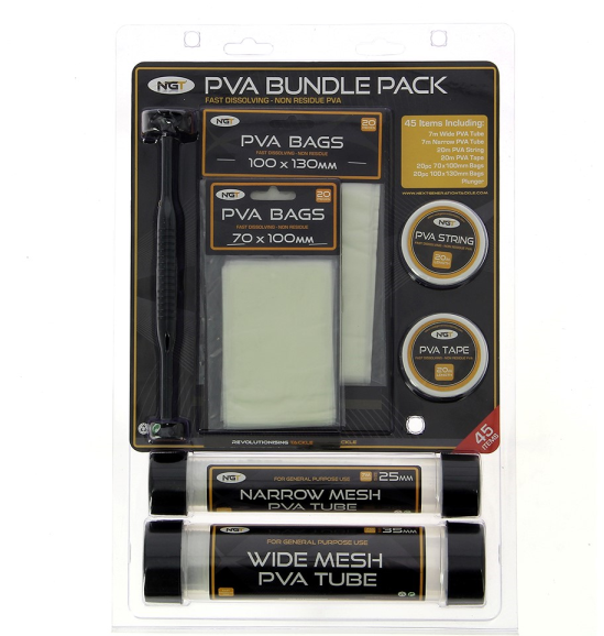 45 pc PVA Bundle Pack, Wide tube, narrow string Tape and 40 assorted bags pic 2