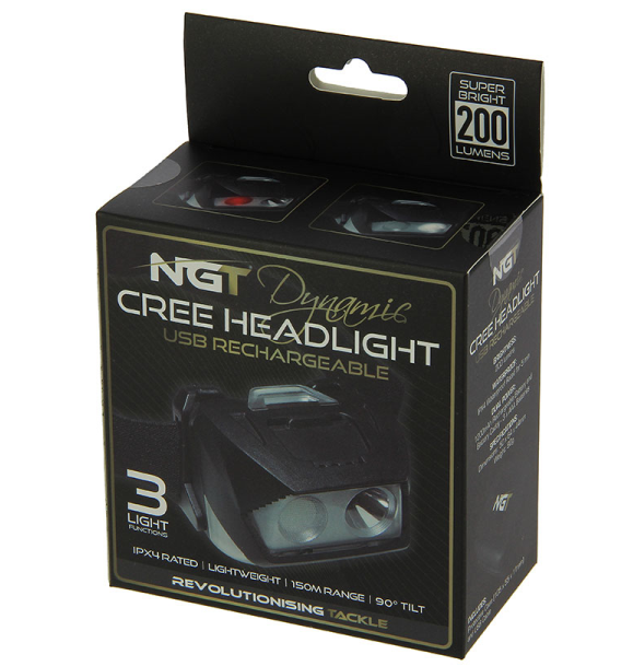 NGT Dynamic Cree Light USB Rechargable 200 Lumins